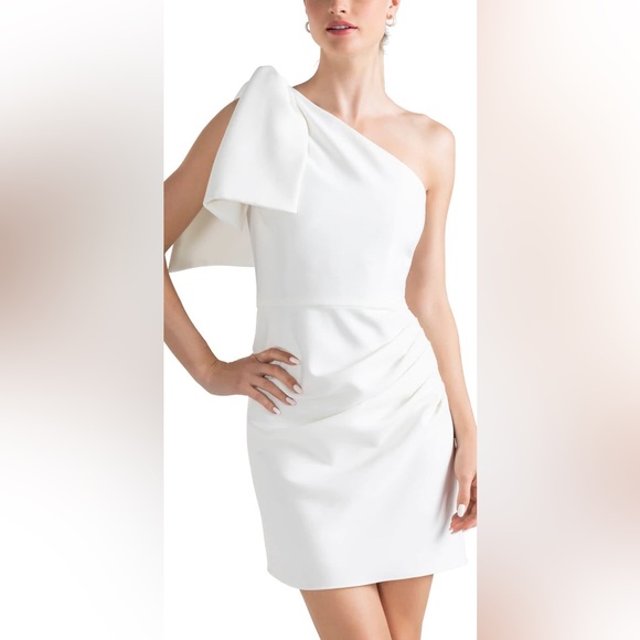 Shoshanna Midnight Paionia One Shoulder White Dress 00/045 - Picture 2 of 14